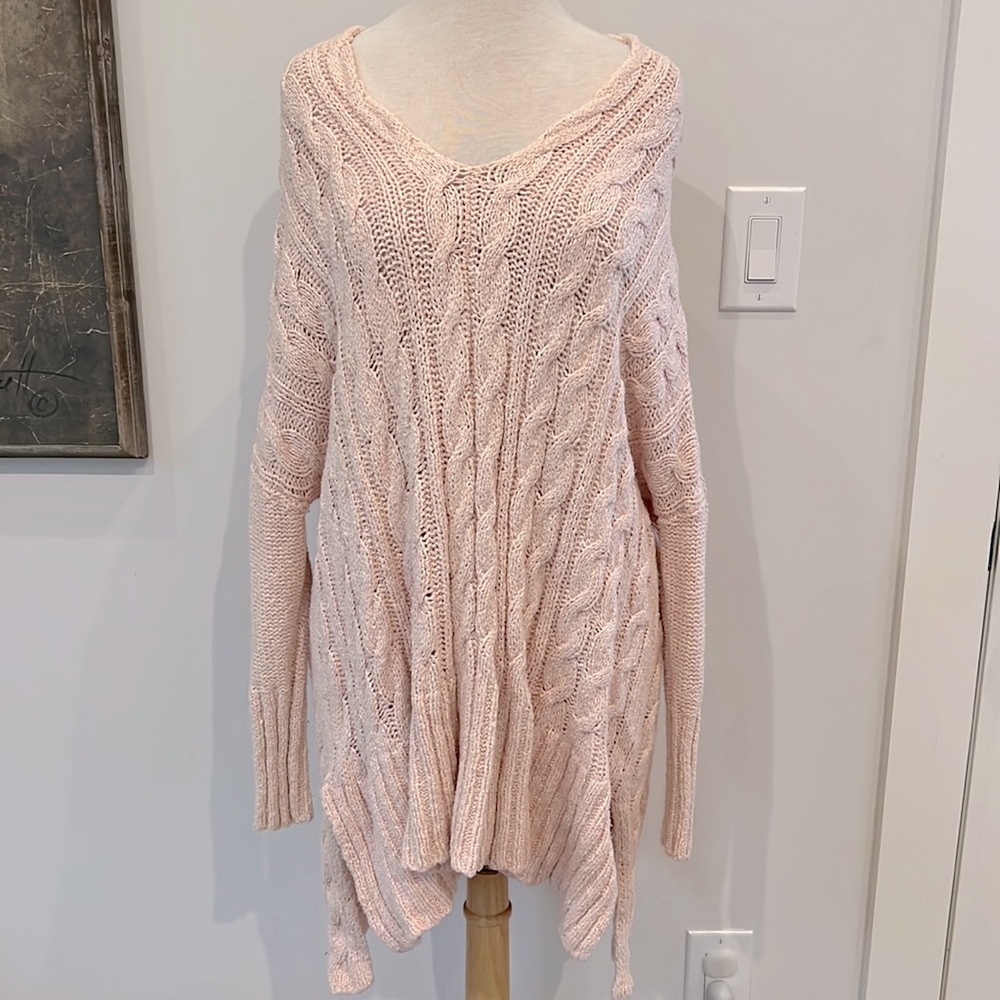 Free People Long Pink Sweater